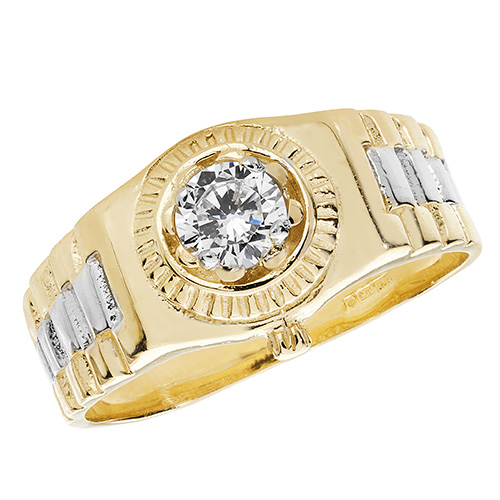 9 Carat Yellow Rolex-style Gents Ring 