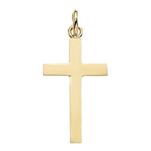 9 carat yellow gold plain cross pendant