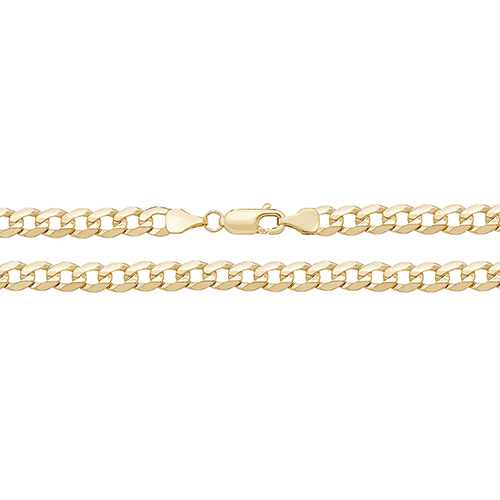 9ct yellow gold flat bevelled curb chain