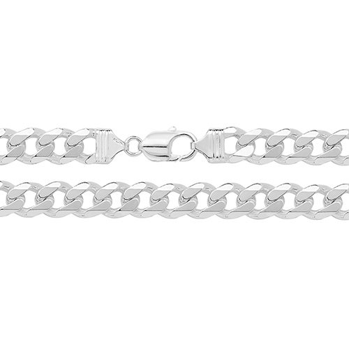 8.5 in Mens Sterling Silver Link Bracelet (11mm)