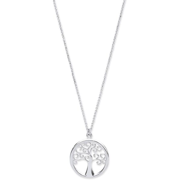 tree of life silver pendant and chain