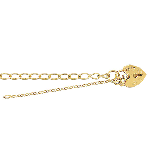 9ct yellow gold ladies charm bracelet