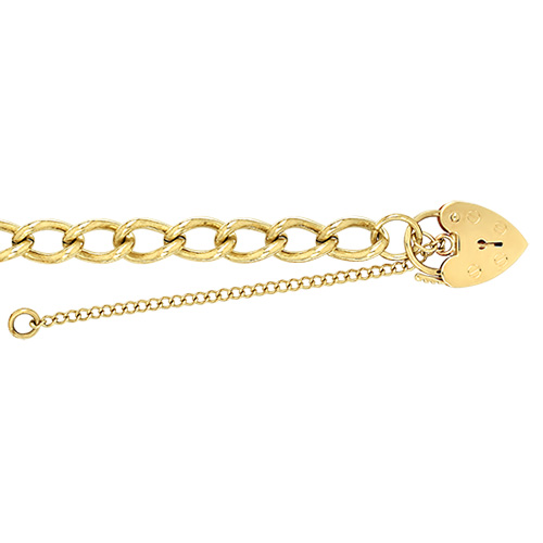 9ct yellow gold ladies charm bracelet