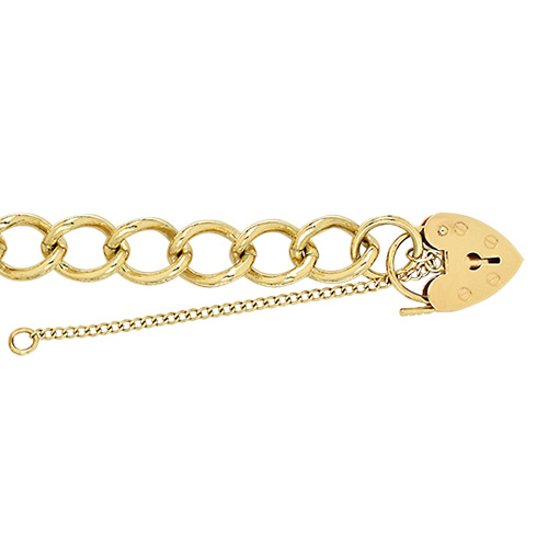 9ct yellow gold ladies charm bracelet