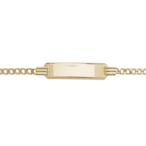 9 carat yellow gold babies figaro id bracelet