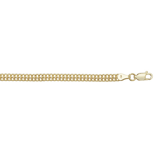 9ct Gold Flat Double Curb Link Bracelet - Northumberland Goldsmiths