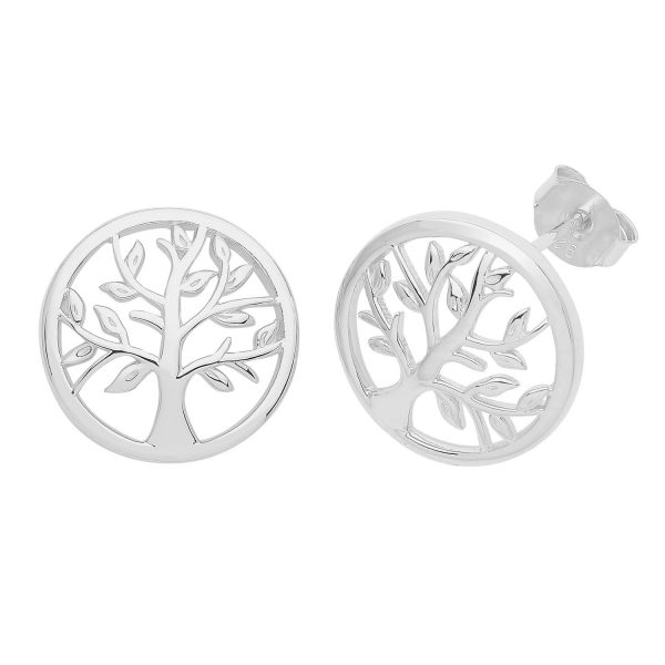 Silver tree of life earrings