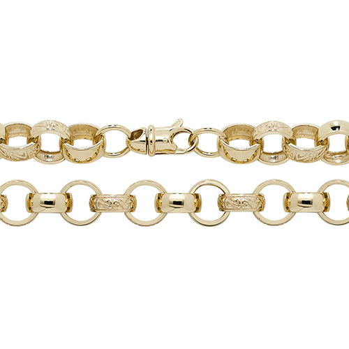 9 Carat Gold Cast Belcher Bracelet