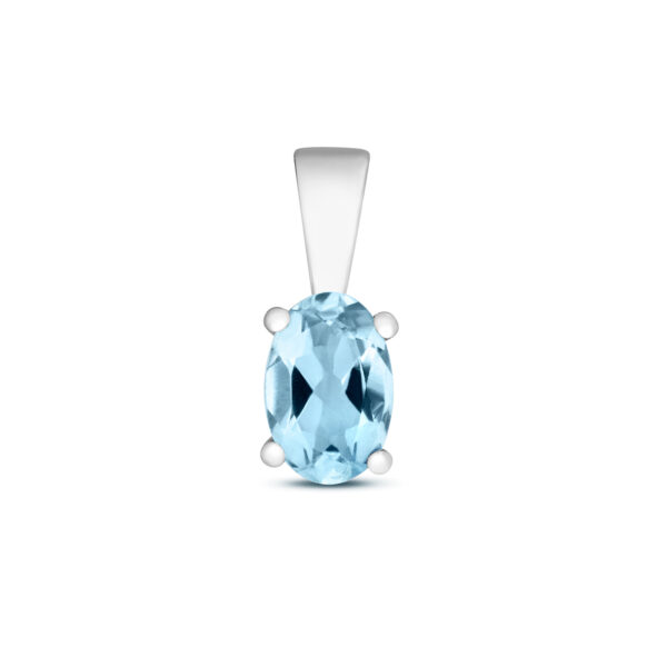 9 carat white gold aquamarine pendant