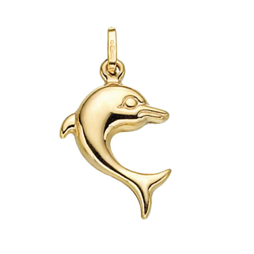 9 carat yellow gold dolphin pendant
