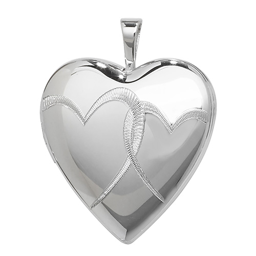 Sterling Silver Heart Shaped Patterned Locket