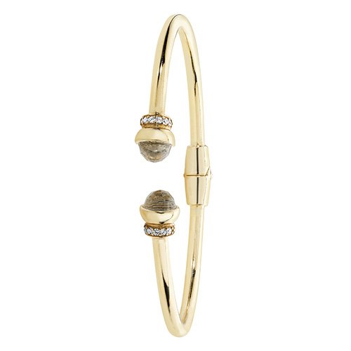sterling silver yellow gold plated crystal and cz bangle