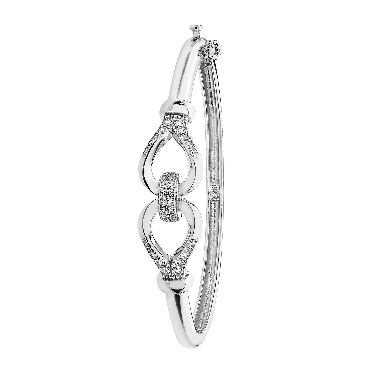 Silver bow bangle deals
