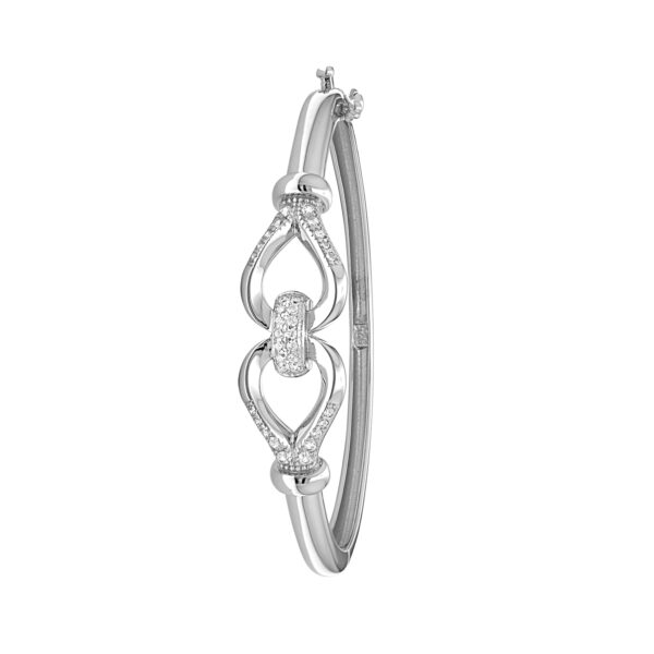 silver fancy cz bangle