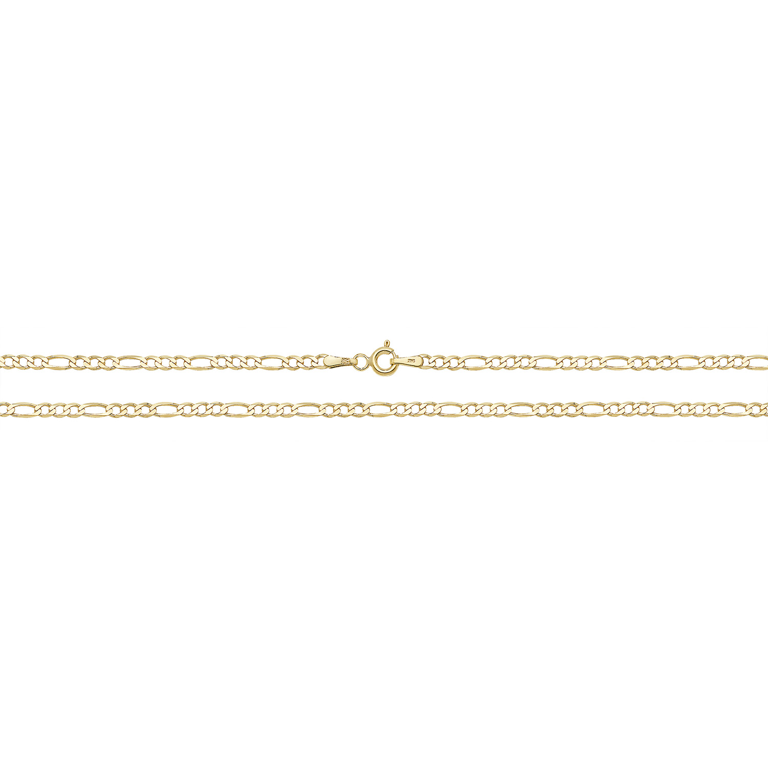 For You Collection 9ct Solid Gold Adjustable Figaro Bracelet (6+1 Inch) |  bonprix