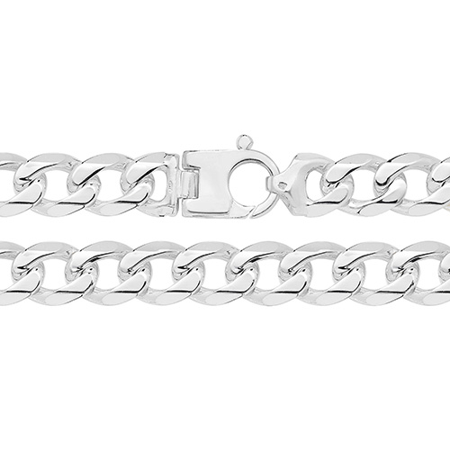 25mm Heavy Curb Silver Necklace Chain