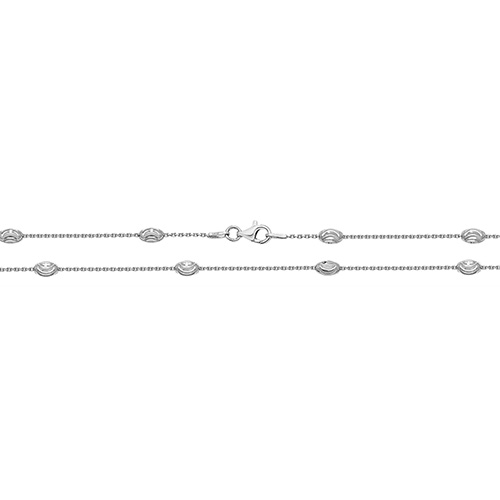 silver oval moon chain
