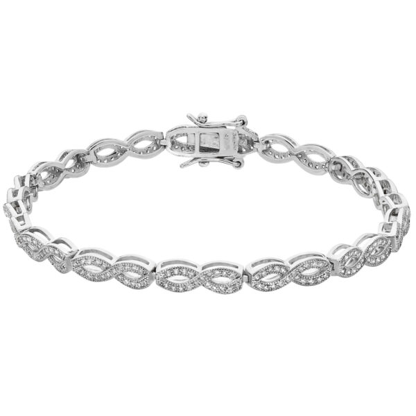 sterling silver cz fancy bracelet