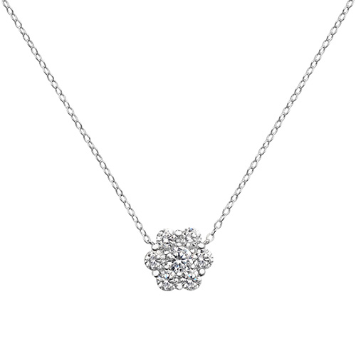 sterling silver cz flower pendant