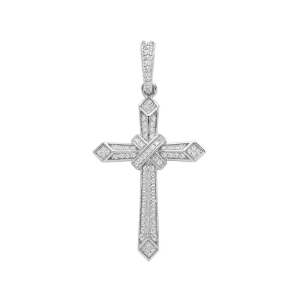 silver cz cross