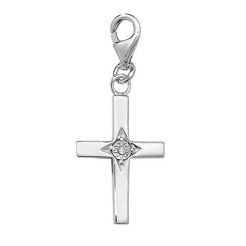 sterling silver cz cross pendant