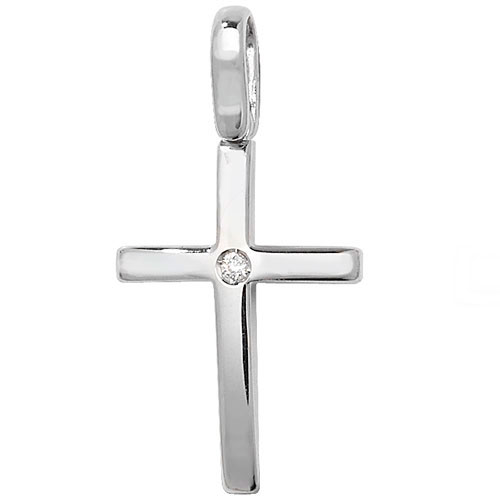 sterling silver diamond cross