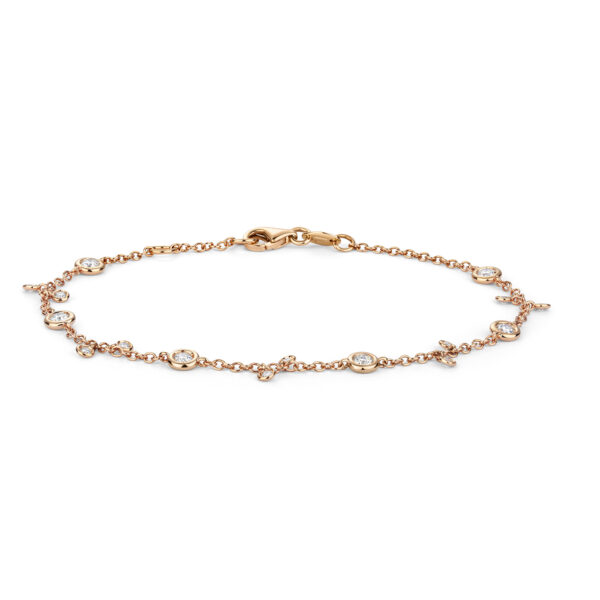 18 carat rose gold diamond bracelet