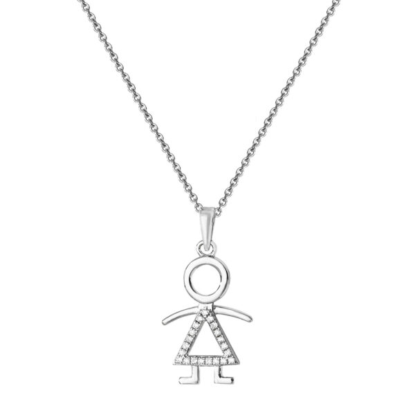 sterling silver girl motif pendant and chain
