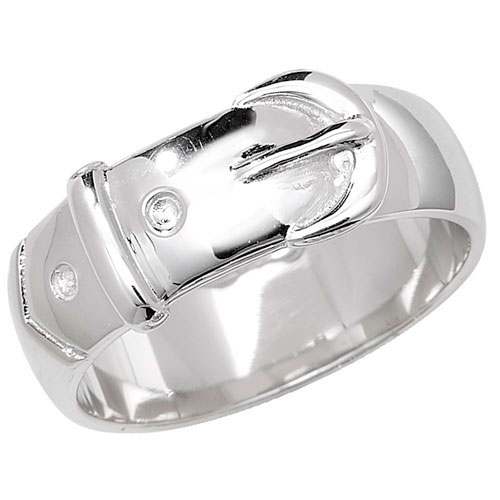 sterling silver plain buckle ring