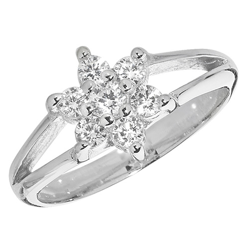 sterling silver fancy cz ring