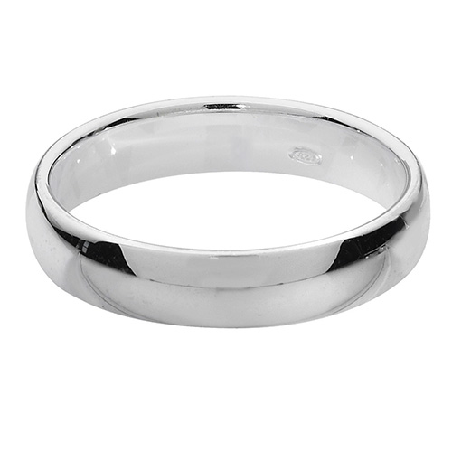 silver 4mm wedding ring