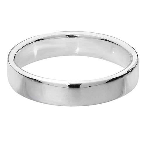 sterling silver 4mm soft court wedding ring