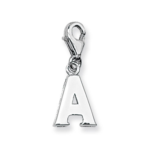 silver initial charm