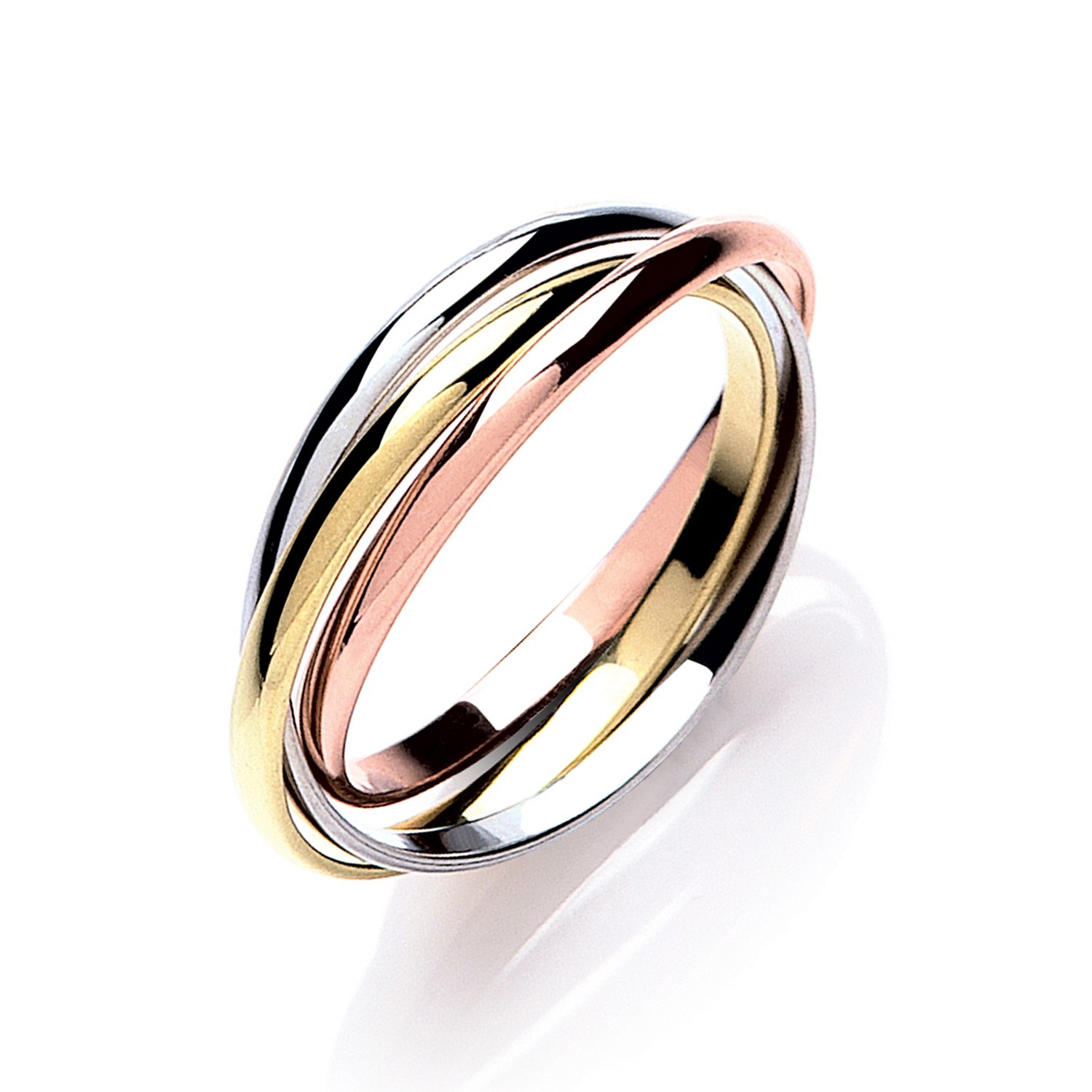 9ct Mixed Gold 2mm Russian Wedding Ring | Jewellerybox.co.uk