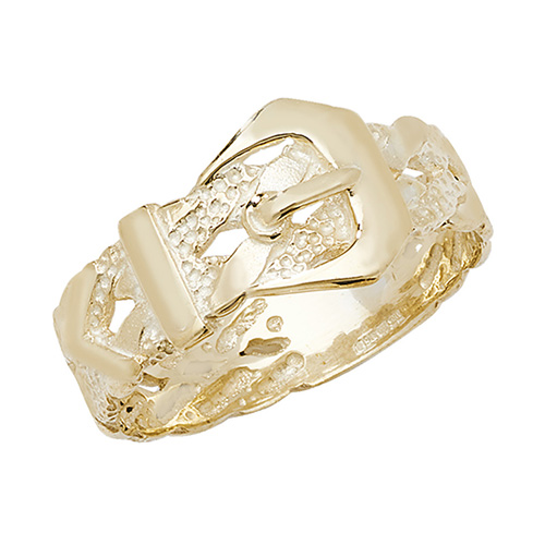9 carat yellow gold buckle ring