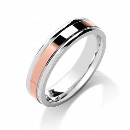 5mm Two Colour Patterned Wedding Ring