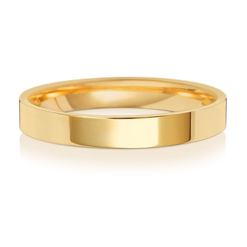 3mm Flat Court Wedding Band
