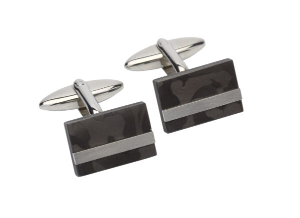 black and steel cufflinks