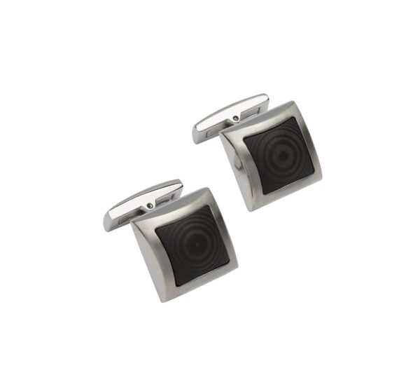 steel pair of cufflinks