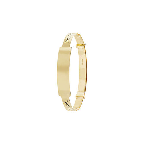 9 carat yellow gold id bangle