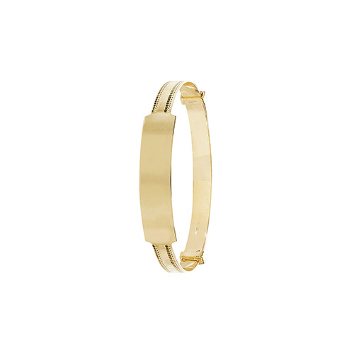 9 carat yellow gold fancy id baby bangle