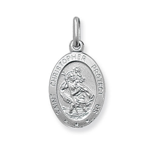 sterling silver oval st christopher