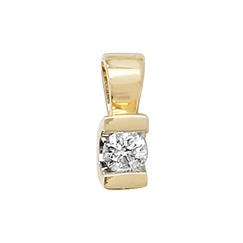 9 carat yellow gold tension set diamond pendant