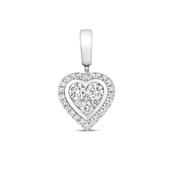 9 carat white gold heart pendant