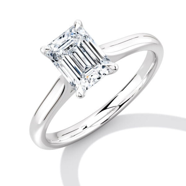 Emerald Cut Diamond Solitaire 0.25 Carats