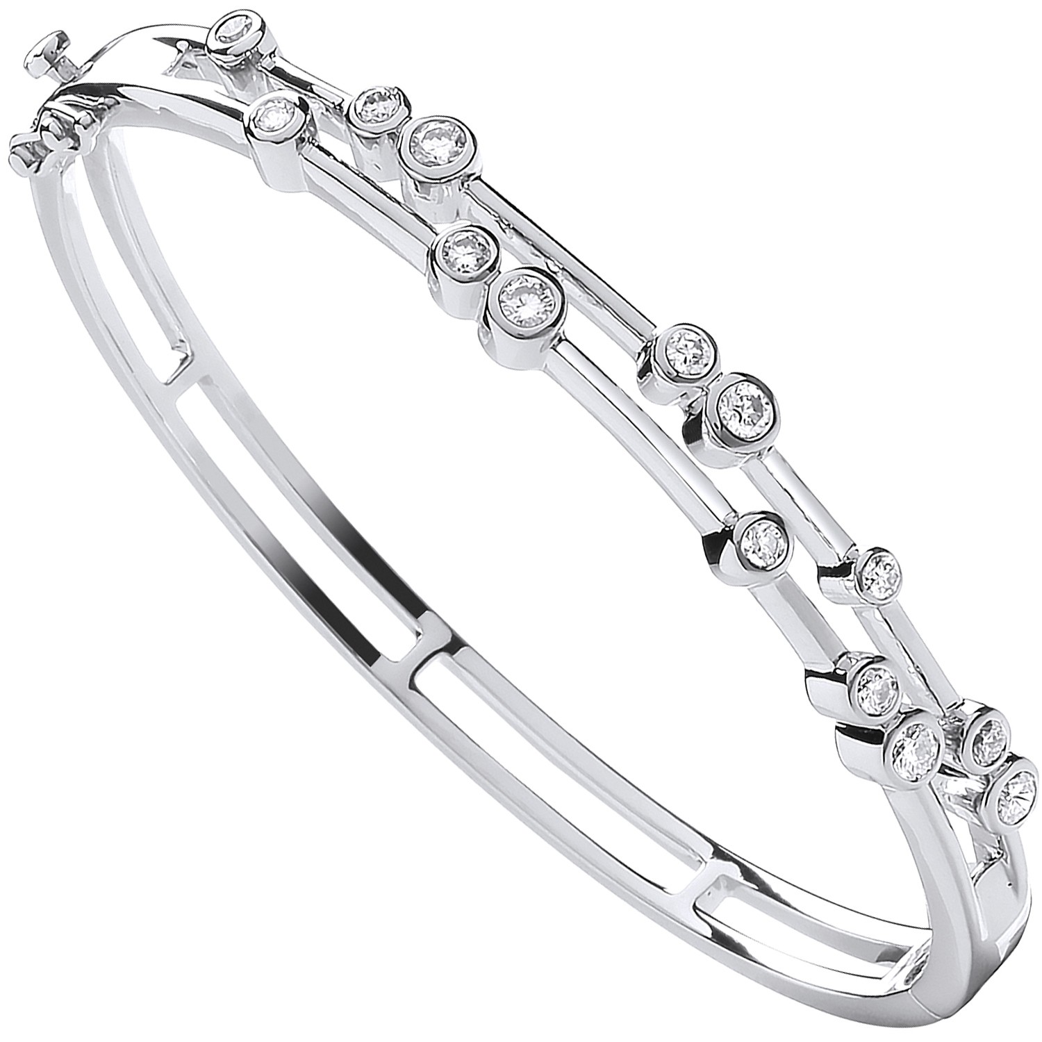 Silver diamond bangles sales