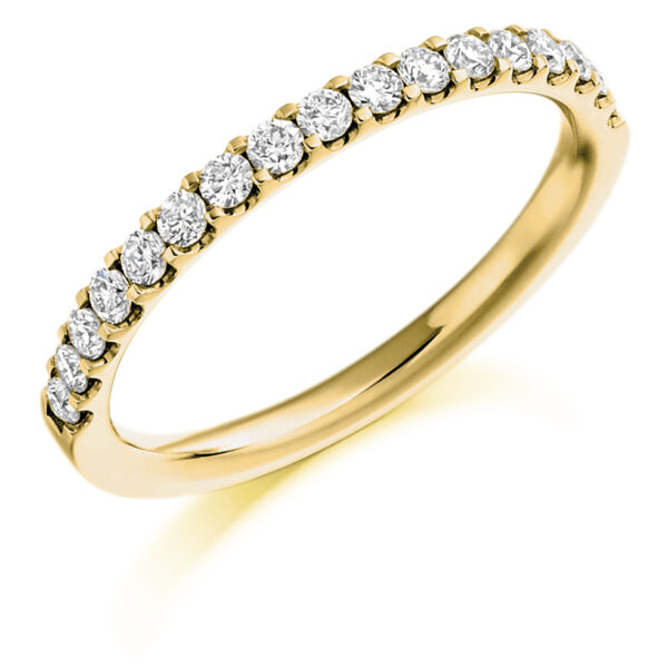 18 carat yellow gold diamond wedding band