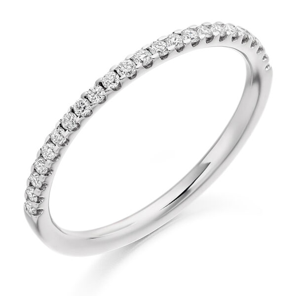 9ct white gold diamond micro set wedding ring