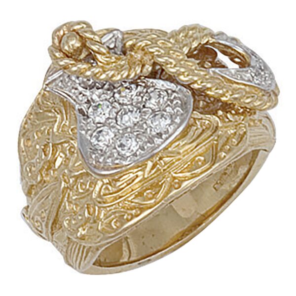 9 carat gold saddle ring