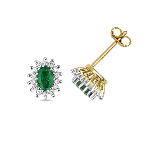 emerald and diamond earrings